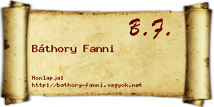 Báthory Fanni névjegykártya