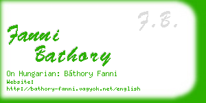 fanni bathory business card